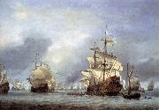 willem van de velde  the younger The Taking of the English Flagship the Royal Prince oil on canvas